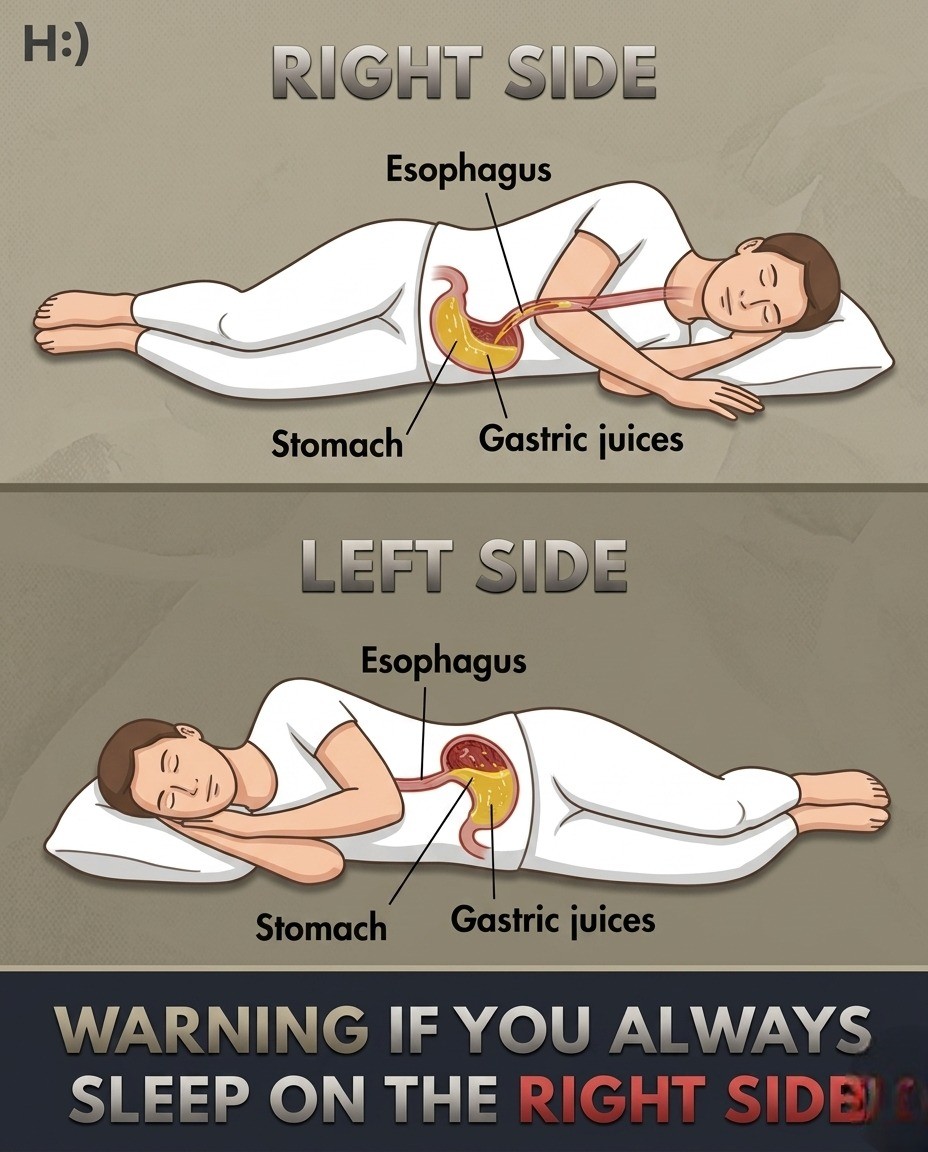 What risks do you run when you sleep on your right side?